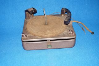 Vintage Ge General Electric Record Player Portable Turntable Metal Deck