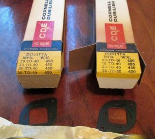 Vintage Cde Electronic Components Capacitor Nos X2 Dd0177a