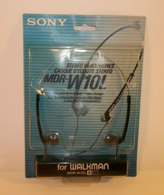 Vintage Old Stock Sony Dynamic Stereo Headphones Mdr - W10l