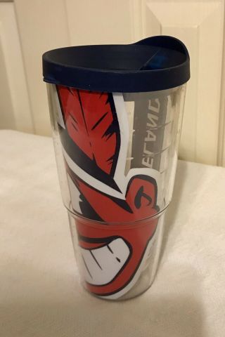 Tervis 24oz Cleveland Indians Baseball Tumbler with Lid Chief Wahoo 3