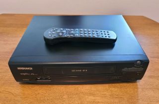 Magnavox 4 - Head Hi - Fi Vcr Vhs Player Recorder With Remote Vrt462 At01