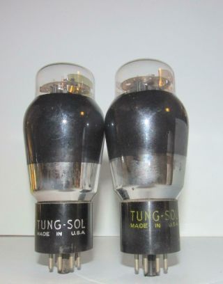 Matched Pair - Tung - Sol 6l6g Black Glass Amplifier Vacuum Tubes.  Tv - 7 Test Strong.