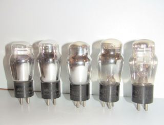Set Of 5 01a St Style Radio Amplifier Vacuum Tubes.  Tv - 7 Test @ Nos Specs.