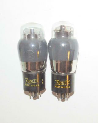 2 Zenith 6v6g Smoked Glass Amplifier Vacuum Tubes.  Tv - 7 Test Strong.