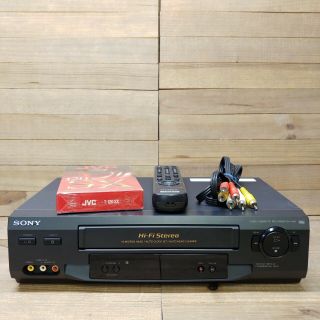 Sony Slv - N51 Vcr Vhs Player With Remote Cords & Tape Hi - Fi Stereo