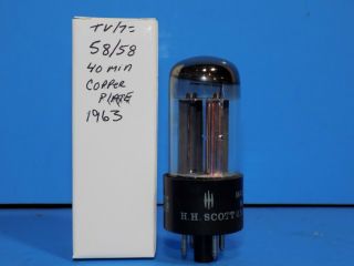 1963 H.  H.  Scott 5ar4 Gz34 Tube For Amplifier - Copper Plate By Ge