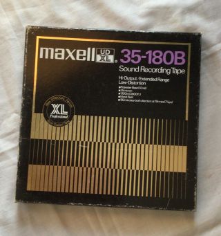 Vintage Maxell Udxl 35 - 180b 10.  5 " Metal Reel To Reel Tape Boxed