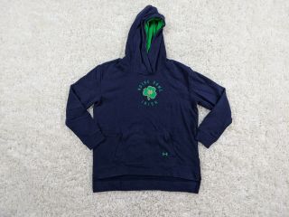 Under Armour Notre Dame Fighting Irish Hoodie Youth Large Kids Boys Blue Green