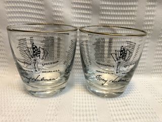 Indianapolis Motor Speedway 500 Mile Race Winners (1911 - 1962) Drinking Glasses X2
