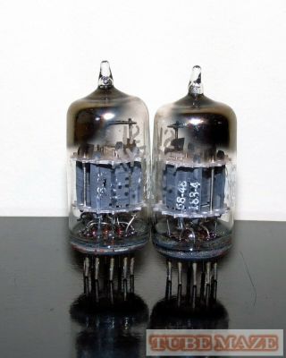 Matched Pair GE 12ay7 Gray Plates tubes [] - Getter - 1958 - Test NOS 2