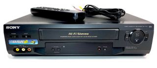 Sony Stereo Vhs Vcr W/ Remote,  Slv - N51 Video Cassette Recorder,  Fully A,