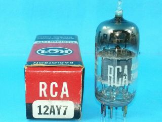 Rca 12ay7 Vacuum Tube Nos Nib Strong And Balanced 1954 Box D Getter