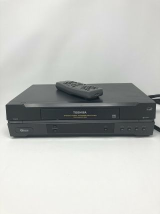 Toshiba W422 4 Head Vhs Vcr With Remote Av Cables Near