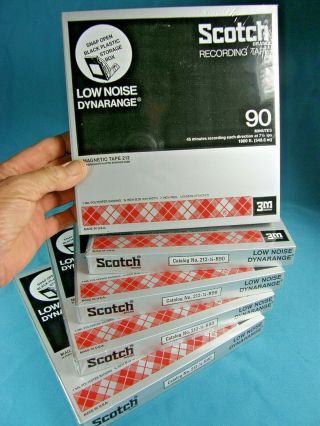 5 Scotch Open Reel Blank 7 Inch 90 Minute Magnetic Tape 212 - 1/4 - R90