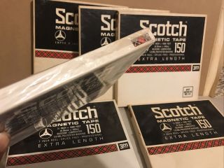 Scotch 1/4 Magnetic Tape 150 Blank 7 Inch Reel To Reel Tapes 2 Nos Plus 4
