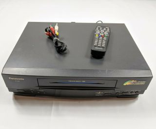 Panasonic Pv - V4611hi - Fi Vhs Vcr Player With Universal Remote And Av Cables