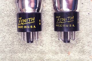 2,  Zenith 6J5G,  tall shouldered glass,  black round plates,  match date pair,  6J5 2