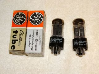 2 X 6bx7gt Ge & Rca Tubes Black Plates Strong Pair (2 Pair Available)