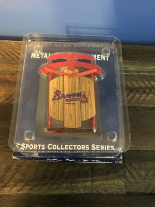 Atlanta Braves Mlb Sports Collectors Series Metal Sled Ornament