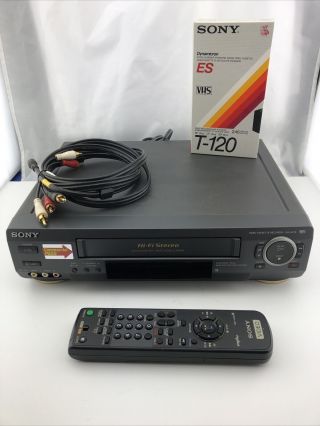 Sony SLV - AX10 VCR 4 - Head Hi - Fi VHS VCR Remote Cable & Blank PRISTINE 2