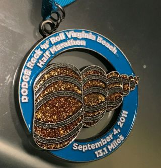Dodge Rock ‘n’ Roll Half Marathon Virginia Beach 2011 Finisher Medal Medallion