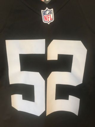 Khalil Mack 52 Oakland Raiders Nike On Field Football Jersey Adult Medium 2