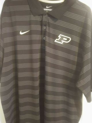 Purdue Boilermakers Nike Dri Fit Mens Polo Shirt Black Short Sleeve Size Xxl