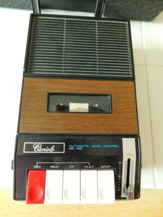Vintage Cariole Portable Cassette Player / Recorder Plus Accessories Model 19858 3