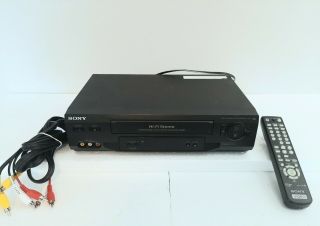 Sony Slv - N51 4 - Head Hi - Fi Stereo Vcr Vhs Player Recorder W/ Remote Cables