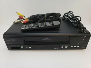 Magnavox 4 Head Vcr Hq Vhs Player Video Cassette Recorder W/ Remote Mvr440mg/17
