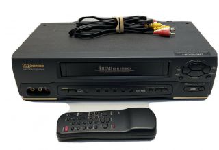 Emerson Ewv601b Vcr 4 Head Hifi Vhs Player With Remote And Cables