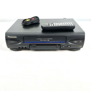 Panasonic Omnivision Blue Line 4 Head Hi - Fi Stereo Vhs Vcr (pv - V4522) W/ Remote