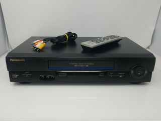 Panasonic Pv - V4611hi - Fi Vhs Vcr Player With Remote And Video Cables