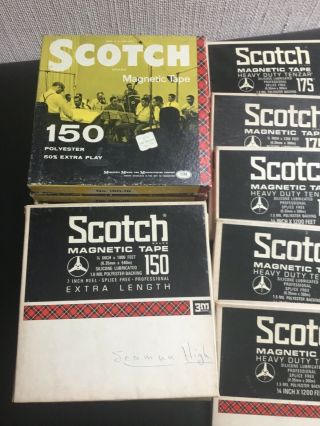 Reel To Reel Tapes,  Scotch Brand 21 Total,  12–150,  5 - 175,  1 - 200,  1 - 201 And 2 - 202