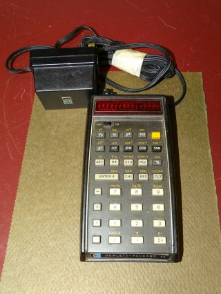 Hp Hewlett Packard Model 45 Scientific Calculator With Charger,  For Repair