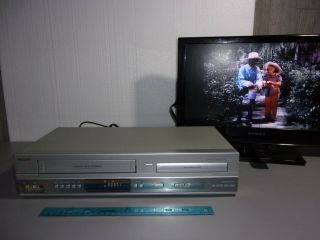 Philips 4 Head Hi - Fi Stereo Vhs Cassette/dvd Player With Remote And Cables