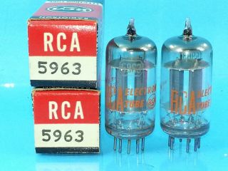 Rca 5963 12au7 Ecc82 Vacuum Tube Platinum Match Pair 1963 Nos Nib Crisp