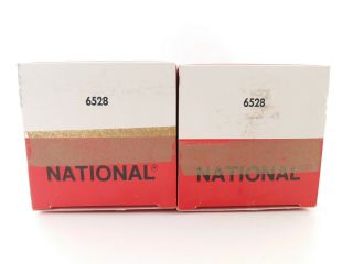 - - 2 X 6528 Tubes,  National Brand.  Made In Us.  2 Getter.  Pair 16b.  En - Air Auct.