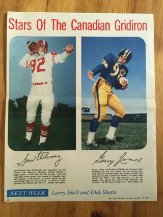 1958 Photo Canadian Football League Cfl Sam Etcheverry Gerry James Blue Bombers
