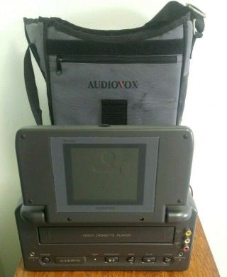 Audiovox Vbp1000s Portable Vhs Player -,  Power Supply,  Bag W/straps