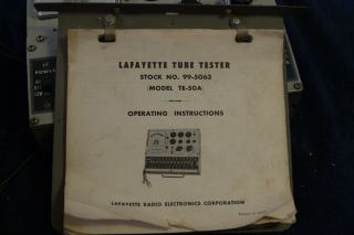 Lafayette Tube Testor 99 - 5063 (model TE - 50A) 3