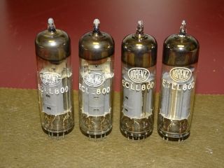 4 Lorenz Type Ecll800 Radio/audio Amplifier Tubes,  Made In Germany