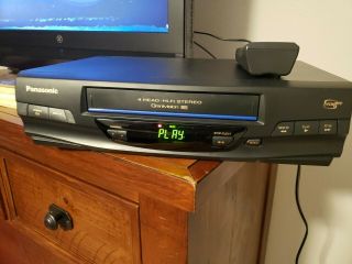 Panasonic Pv - V4520 Vcr Vhs Player Recorder With Remote & Cables - Tested/works