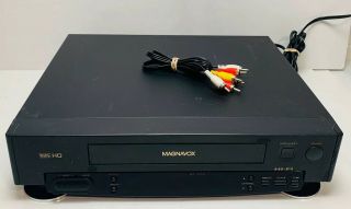 Magnavox Vcr Vhs Player Video Cassette Recorder (vr9262) & A/v Cables No Remote