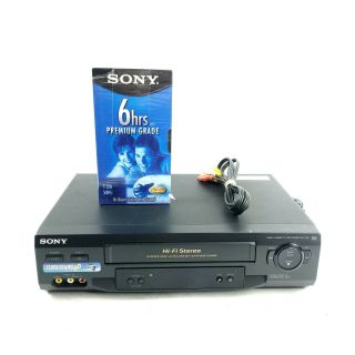 Sony Slv - N51 4 - Head Hi - Fi Stereo Vcr Vhs Player No Remote W/ Av Cable