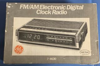 Ge Fm/am Electronic Digital Clock Radio Vintage Model 7 - 4630