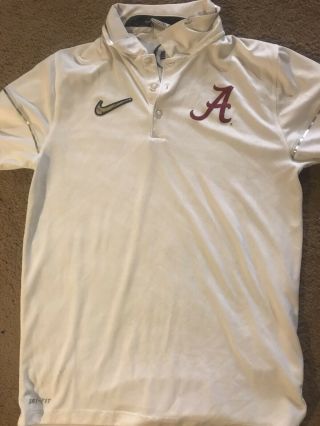 Alabama Crimson Tide White Nike Polo Shirt Size S