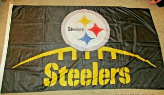 Pittsburgh Steelers 3x5 Foot American Flag Banner Nfl