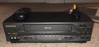 Magnavox Philips Vhs Hq 4 Head Stereo Vcr Vr601bmg23 Recorder Player Remote