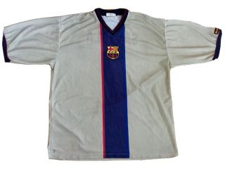 Rare Nike Fc Barcelona 2001/2003 Away Gold Soccer Football Shirt Jersey Size Xl